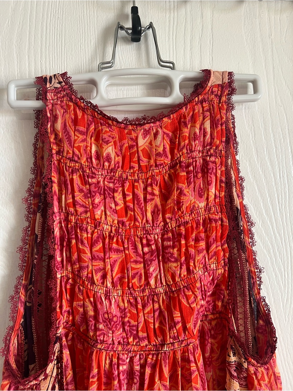 Free People Flowy Chiffon Floral Paisley Print Tunic Size XS Boho Lightweight - Picture 7 of 12